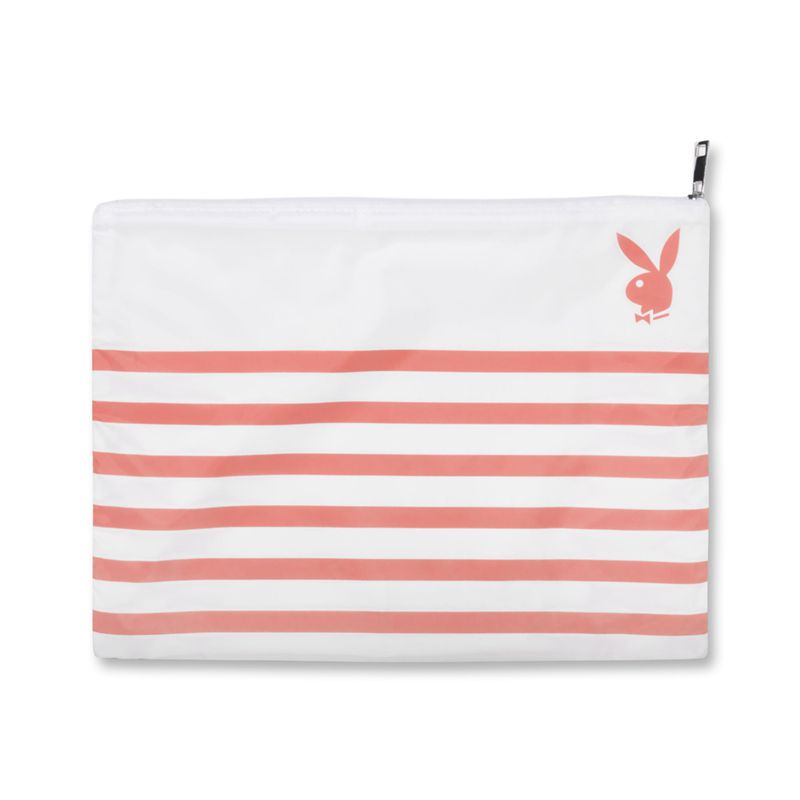 Maillots De Bain Playboy Striped Imperméables Beach Pouch Femme Jaune | QCMTEUJ-23