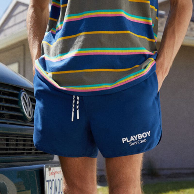 Maillots De Bain Playboy Surf Club Trunks Homme Bleu | OGVFMTX-15