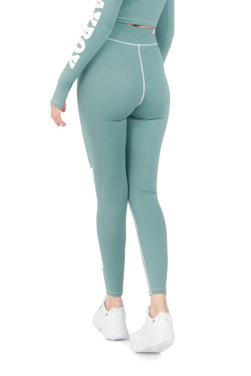 Pantalon Playboy Active Branded Legging Femme Vert | TWFQRKD-27