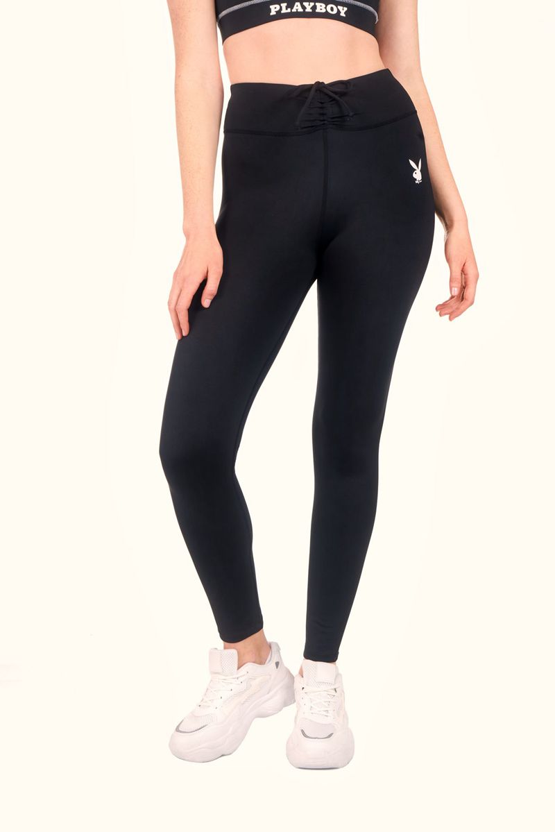 Pantalon Playboy Active Ruched Waistband Leggings Femme Grise | SERGBZM-72