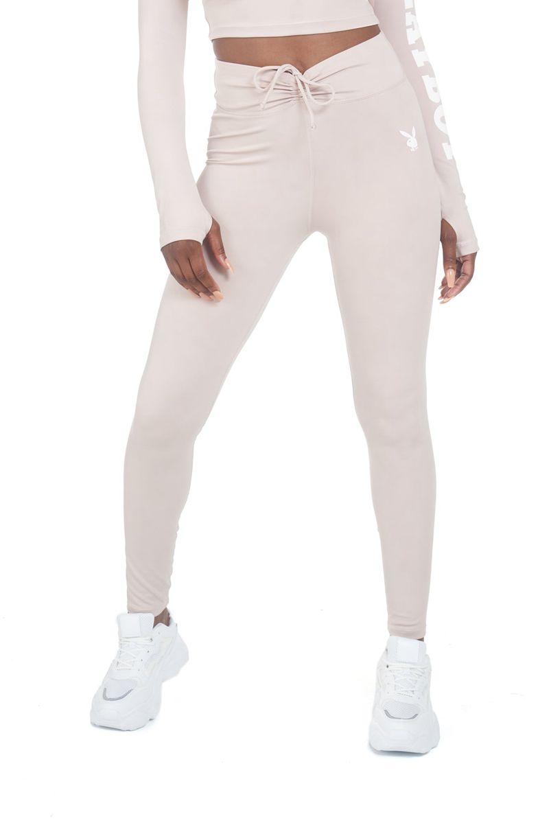 Pantalon Playboy Active Ruched Waistband Leggings Femme Grise | SERGBZM-72