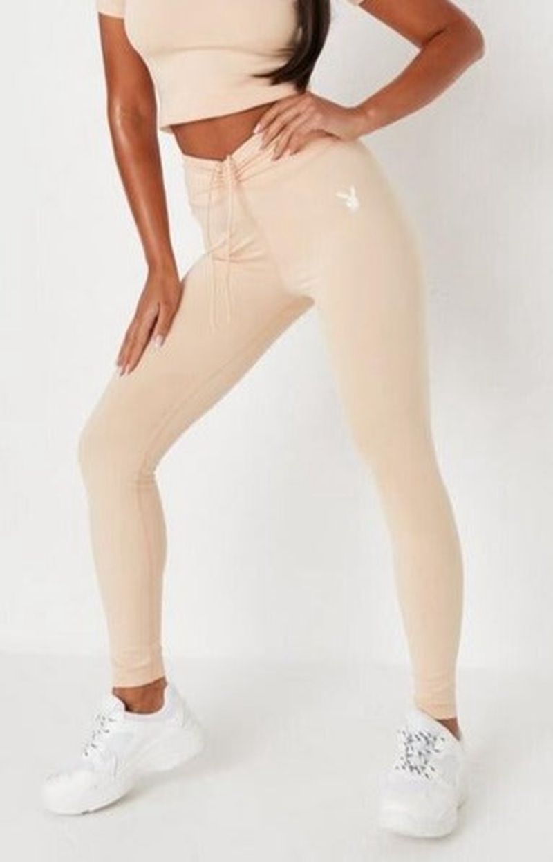 Pantalon Playboy Active Ruched Waistband Leggings Femme Grise | SERGBZM-72