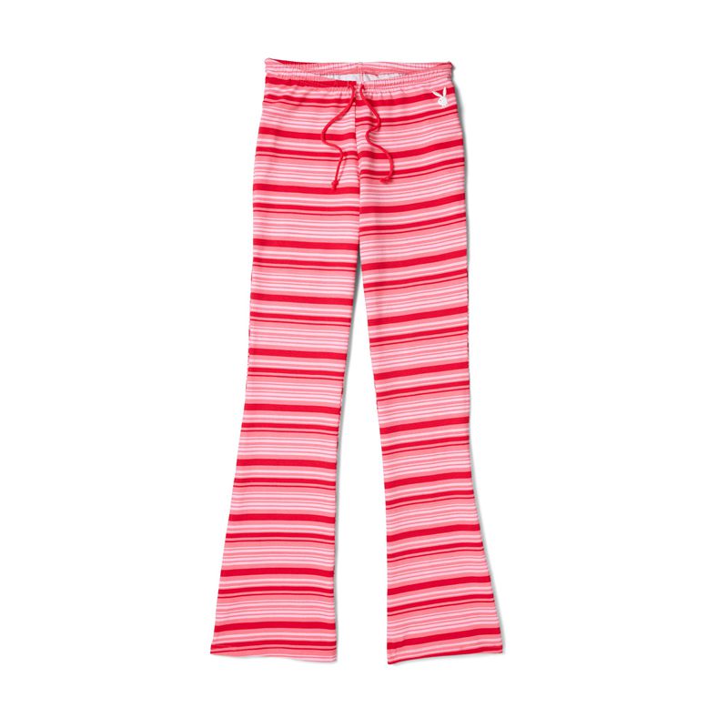 Pantalon Playboy Crush Stripe Flare Sweats Femme Rouge Stripes | VWAMHZY-86