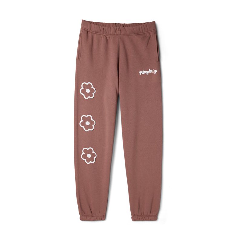 Pantalon Playboy Flower Camp Classiche Sweats Femme Marron | YCWNTQK-76