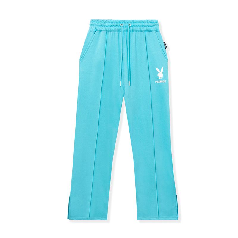 Pantalon Playboy Logo Sweats Femme Bleu Clair | TZXDSPY-89