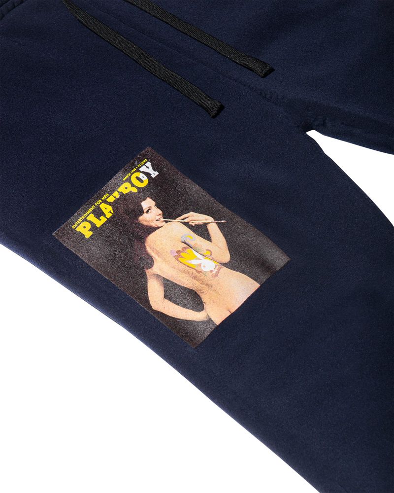 Pantalon Playboy March 1968 Cover Jogger Femme Noir Jaune | HLWYBFM-54