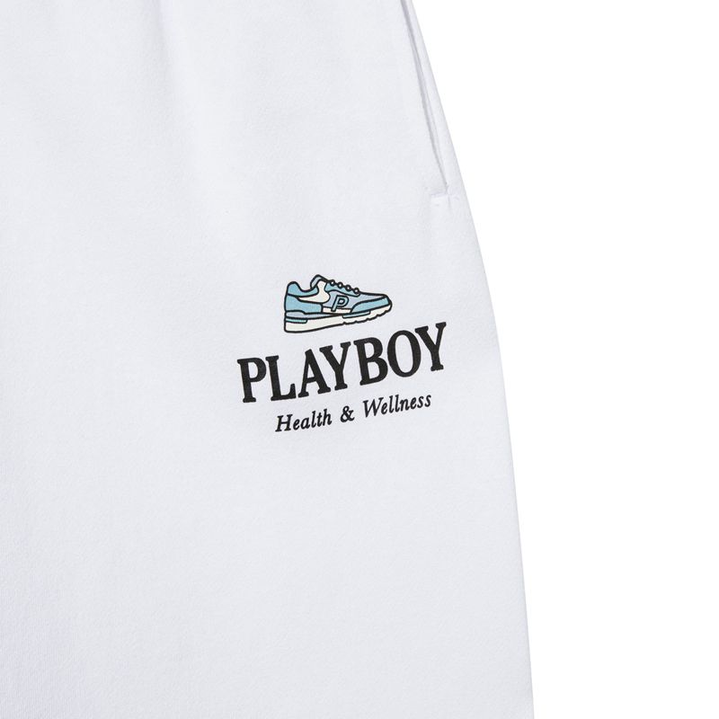 Pantalon Playboy Oversized Sweats Femme Blanche | RINEQGB-92