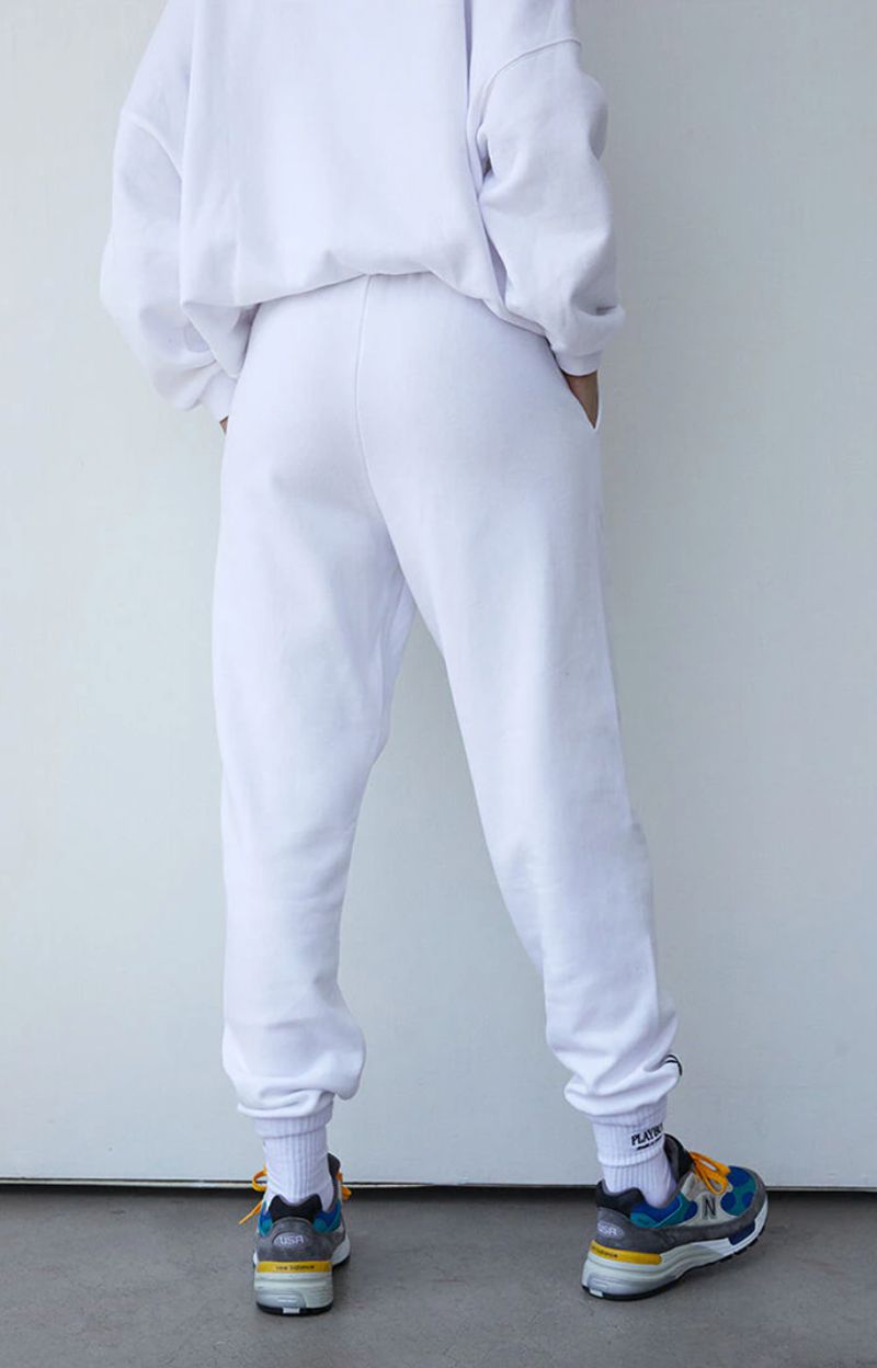 Pantalon Playboy Oversized Sweats Femme Blanche | RINEQGB-92