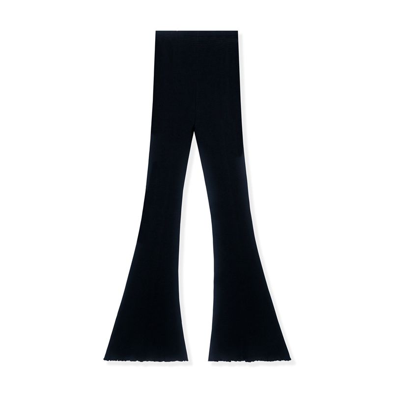 Pantalon Playboy Ribbed Flare S Femme Grise Foncé Noir | WLQJAPD-42