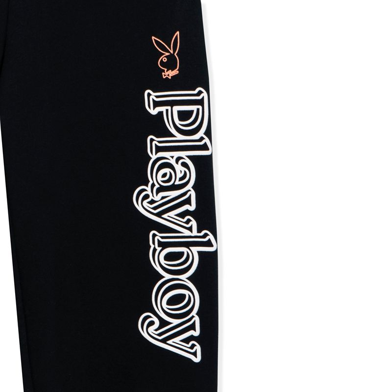 Pantalon Playboy Smile Club Sweats Femme Noir | QUJZXYP-68