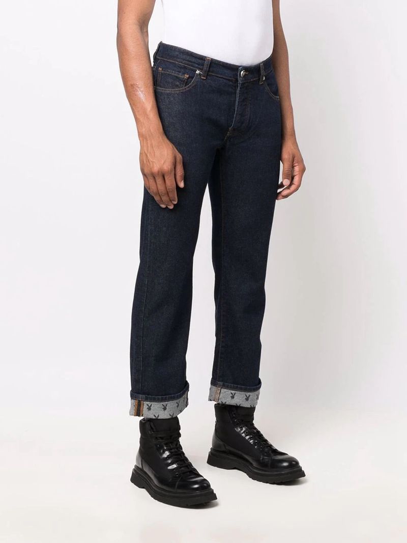 Pantalon Playboy X John Richmond Dark Blue Homme Bleu Foncé | HJDKCGN-03