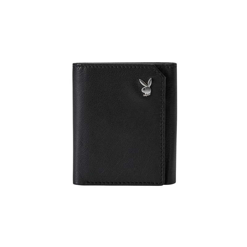 Portefeuilles Playboy Milled Trifold Homme Noir | TNESMDI-54