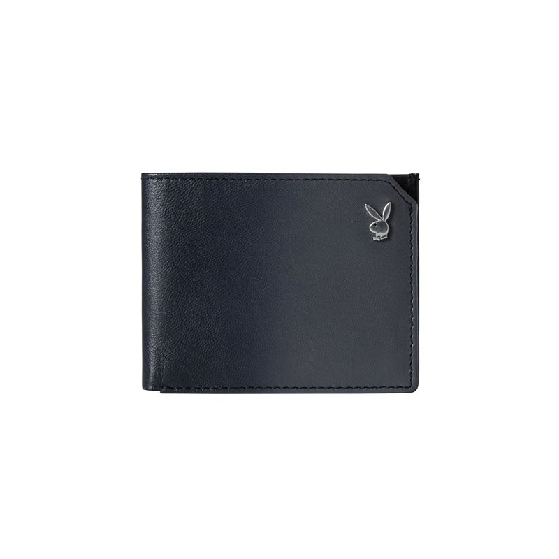 Portefeuilles Playboy Smooth Slimfold Homme Grise Noir | MGEDSNX-03