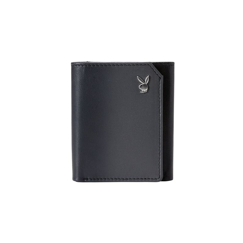 Portefeuilles Playboy Smooth Trifold Homme Grise Noir | ZJGYMRF-46