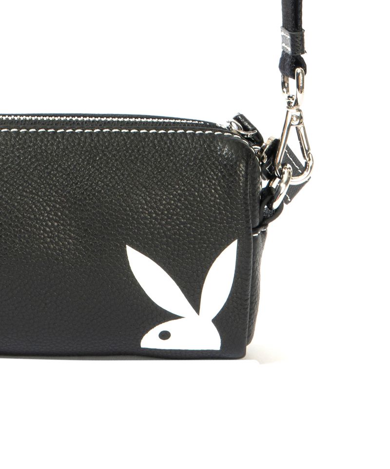 Sac À Main Playboy Cuir Pouchette Femme Noir | ATOMPWU-21