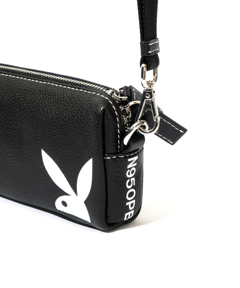 Sac À Main Playboy Cuir Pouchette Femme Noir | ATOMPWU-21