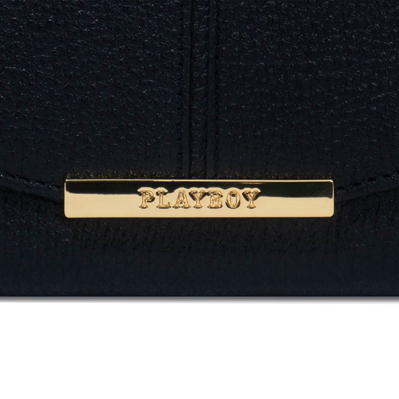 Sac À Main Playboy Cuir Trifold Wallet Femme Noir | JZFPIRV-90