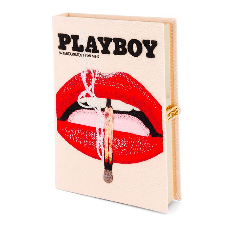 Sac À Main Playboy Olympia Le-Tan November 2013 Cover Clutch Femme Rouge Orange | BIMJYTW-68