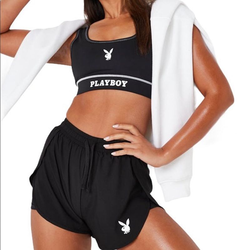 Shorts Playboy Active Runners Femme Noir | STPVQAM-56