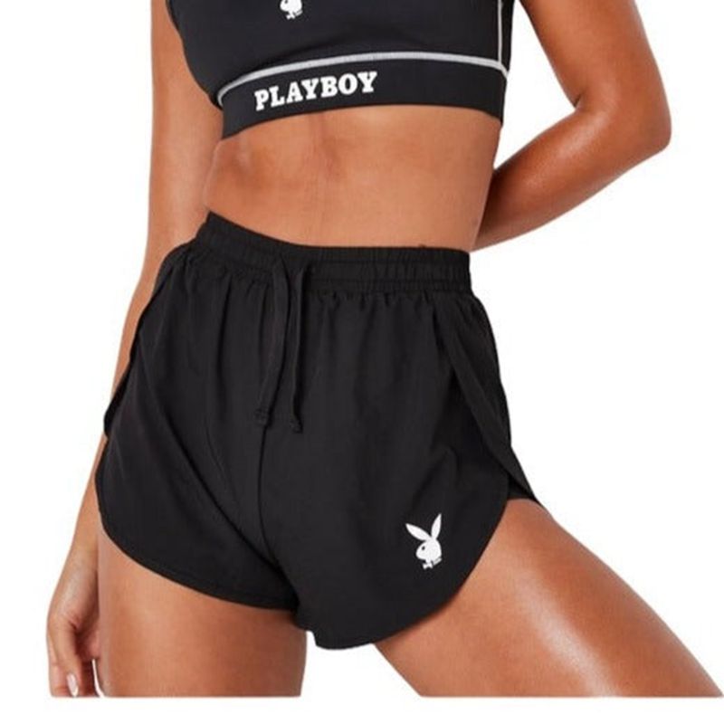 Shorts Playboy Active Runners Femme Noir | STPVQAM-56