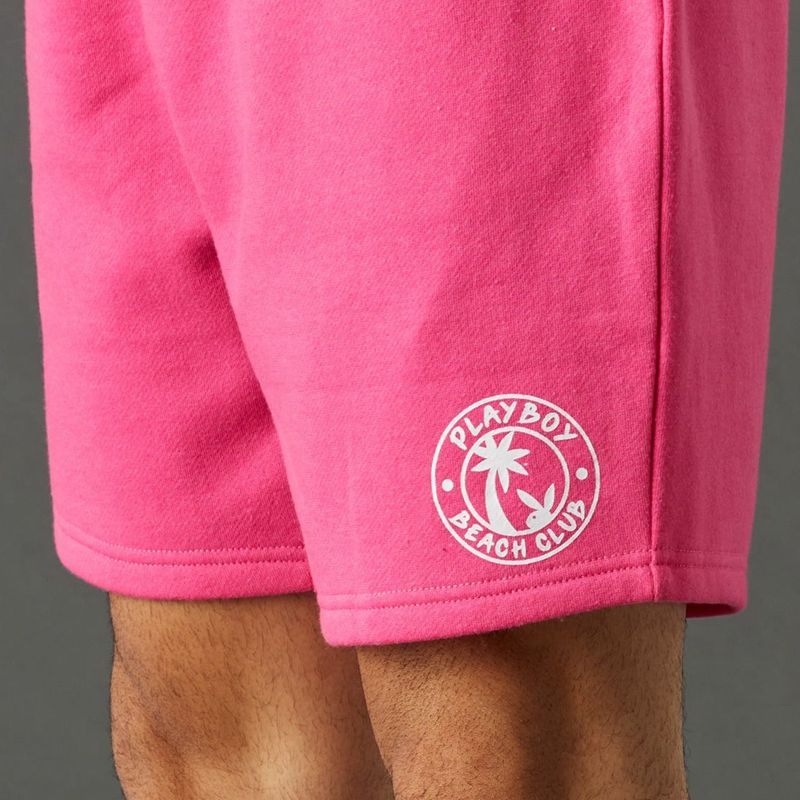 Shorts Playboy Beach Club Graphic Homme Rose | YUPETHK-30