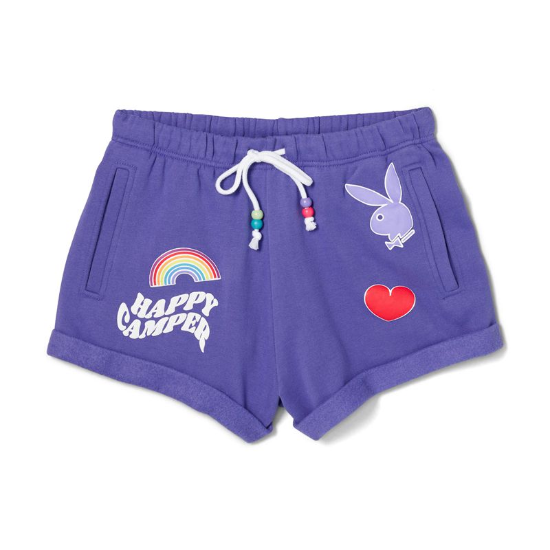 Shorts Playboy Cabin Fever Sweats Femme Violette | XHYAGZS-93