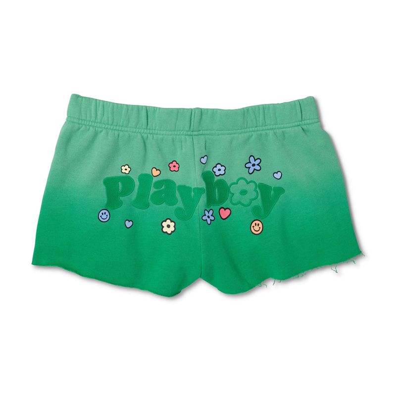 Shorts Playboy Camp Mini Sweats Femme Vert | QBPOFMZ-02