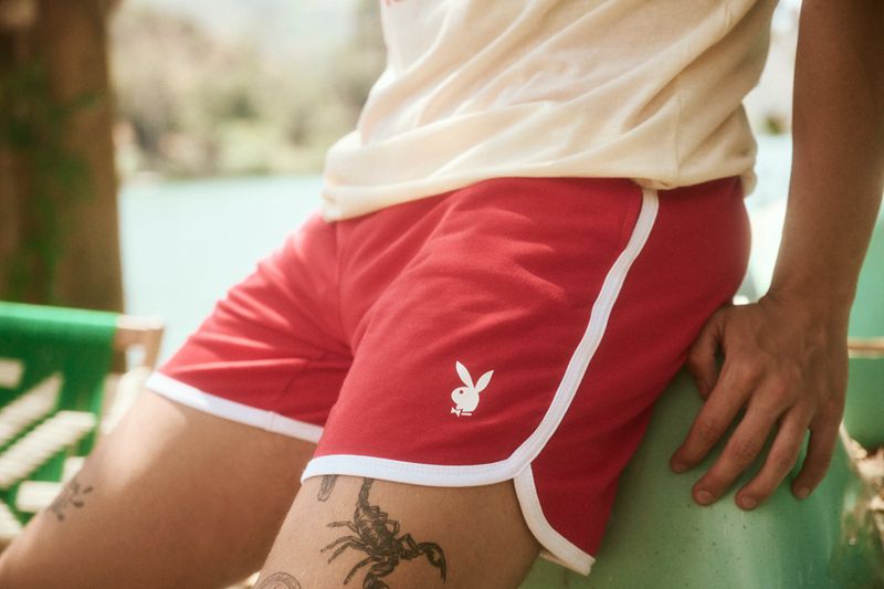 Shorts Playboy Campout Homme Rouge | YPNUAHS-78