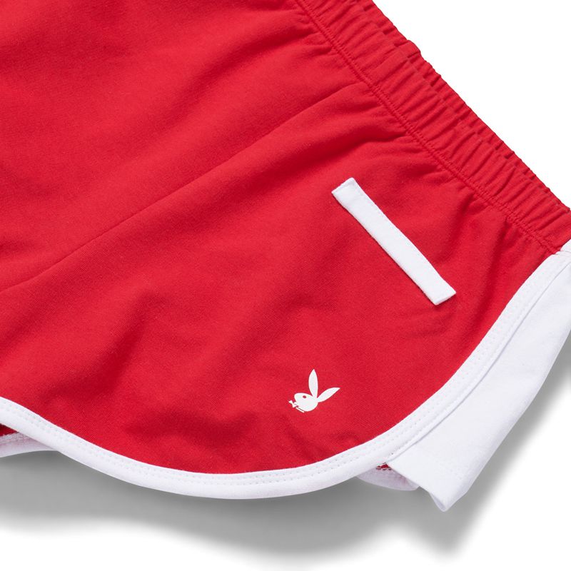 Shorts Playboy Campouts Femme Rouge Blanche | BFRPEZO-72