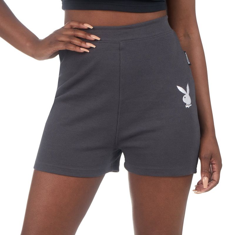 Shorts Playboy Classiche Biking Femme Noir | AKSTJUC-43