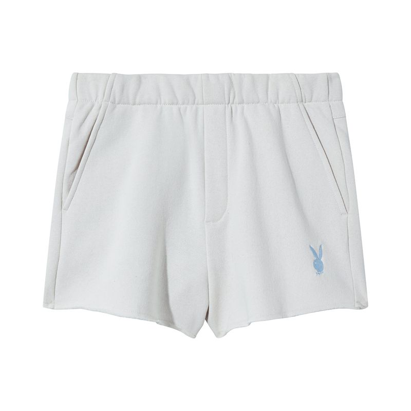 Shorts Playboy Club Sweat Femme Blanche | LTQHNBD-37