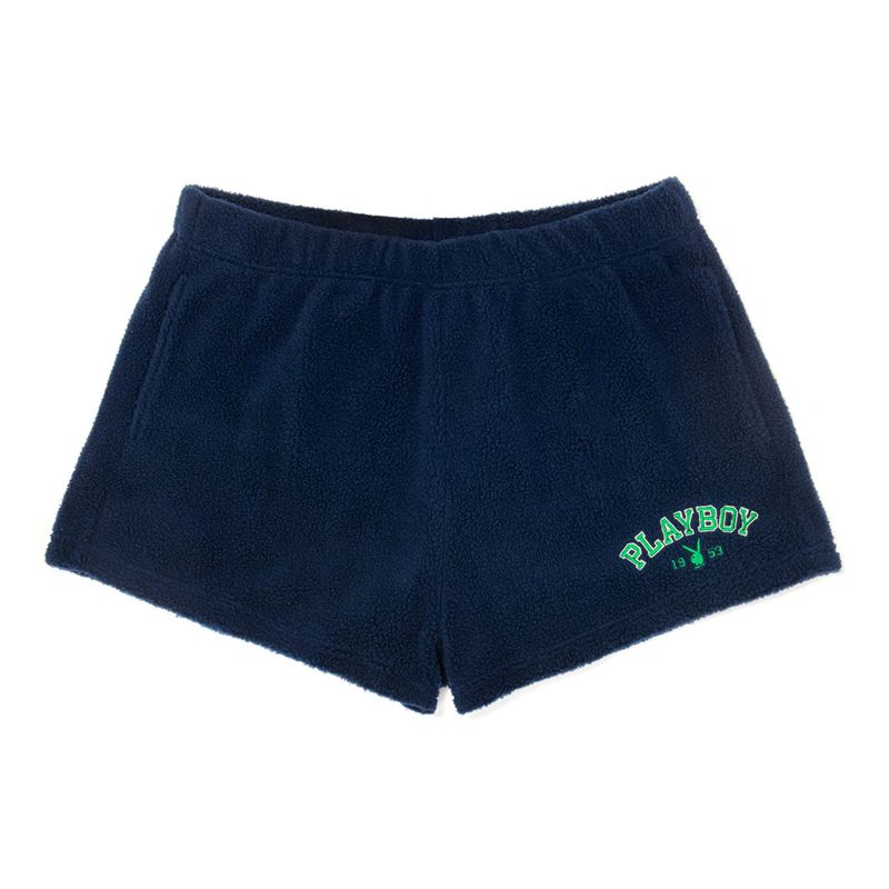 Shorts Playboy Fleece Sweats Femme Bleu | QUWRPZD-51