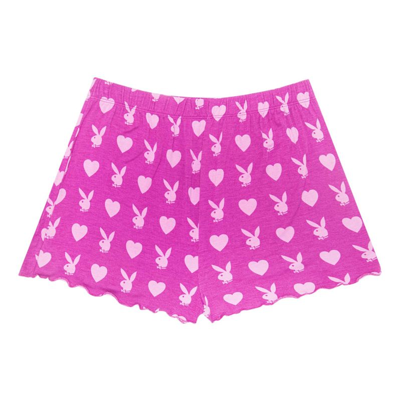 Shorts Playboy Heart Bunny Sleeps Femme Violette Foncé | JZIOPYG-79