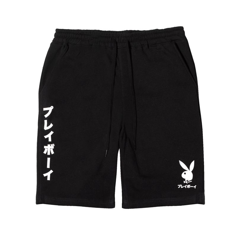 Shorts Playboy Japanese Rabbit Head Sweats Homme Noir | CIGRKDF-78