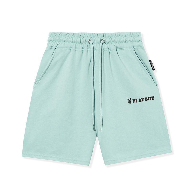 Shorts Playboy Logo Boyfriend Femme Bleu Clair | VDREHJG-75