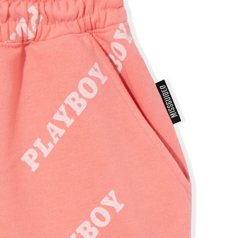 Shorts Playboy Masthead Boyfriend Femme Rose | KLETRDP-12