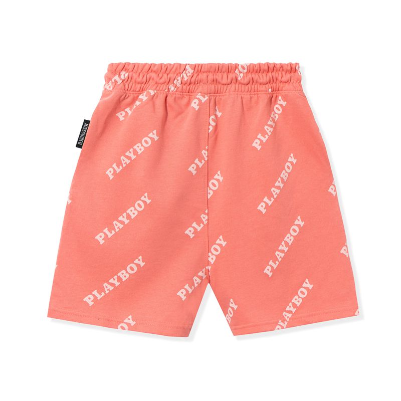 Shorts Playboy Masthead Boyfriend Femme Rose | KLETRDP-12