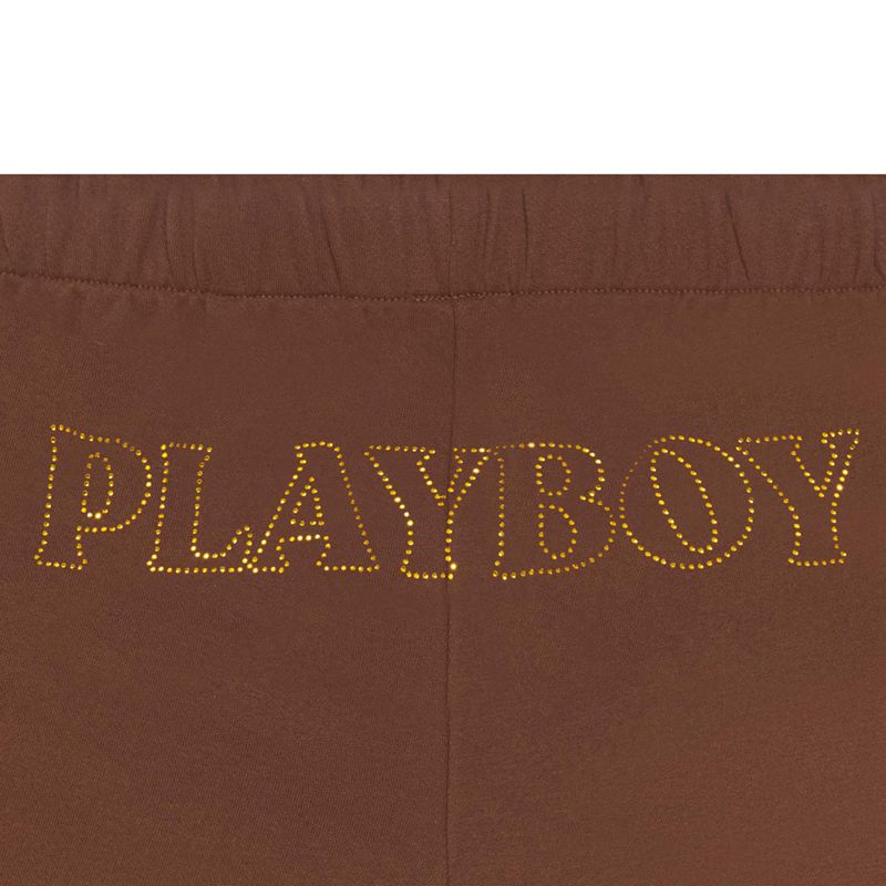 Shorts Playboy Masthead Sweat Femme Chocolat | HRQJIUF-92