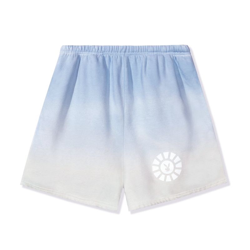 Shorts Playboy Ombre Sunburst Sweat Homme Blanche Bleu | YHTNECI-54