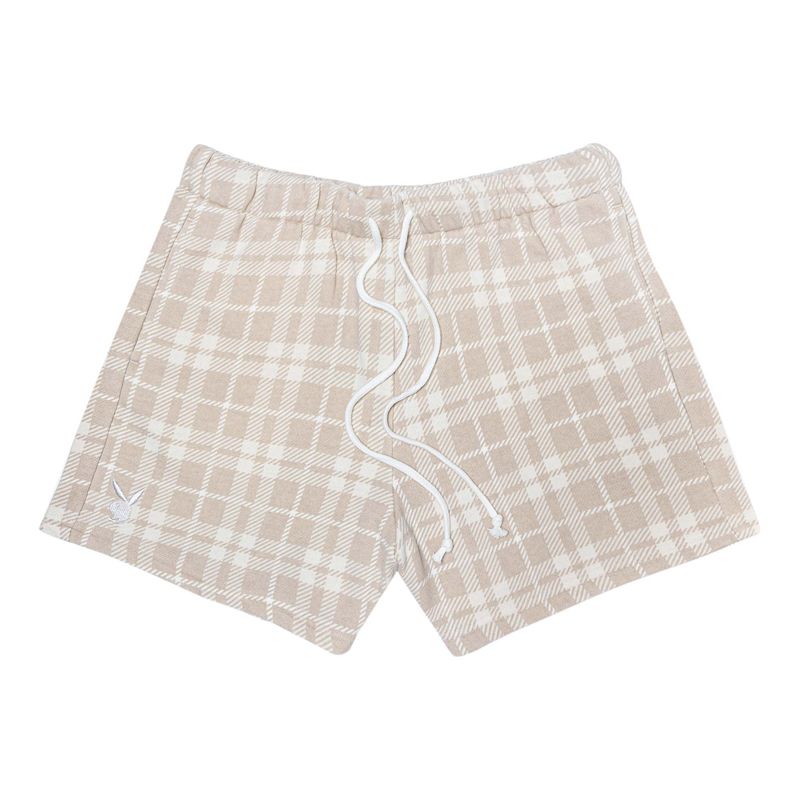 Shorts Playboy Oversized Plaid Femme Marron | TPGXLYV-70