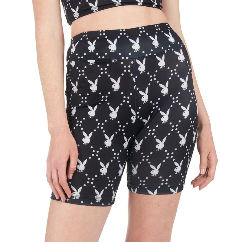 Shorts Playboy Rabbit Head Biking Femme Noir | EANHXTI-84