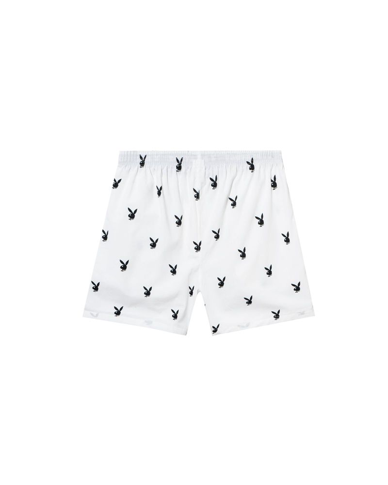 Shorts Playboy Repeating Rabbit Head Lounge Homme Bleu | PUIRBDS-13