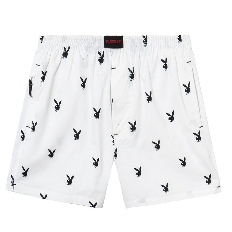 Shorts Playboy Repeating Rabbit Head Lounge Homme Bleu | PUIRBDS-13