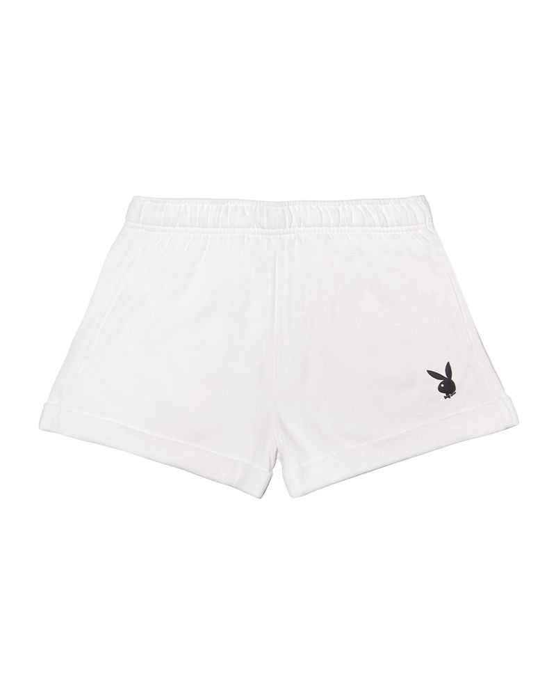 Shorts Playboy Rolled Sweat Femme Rose | MUBHLWA-32