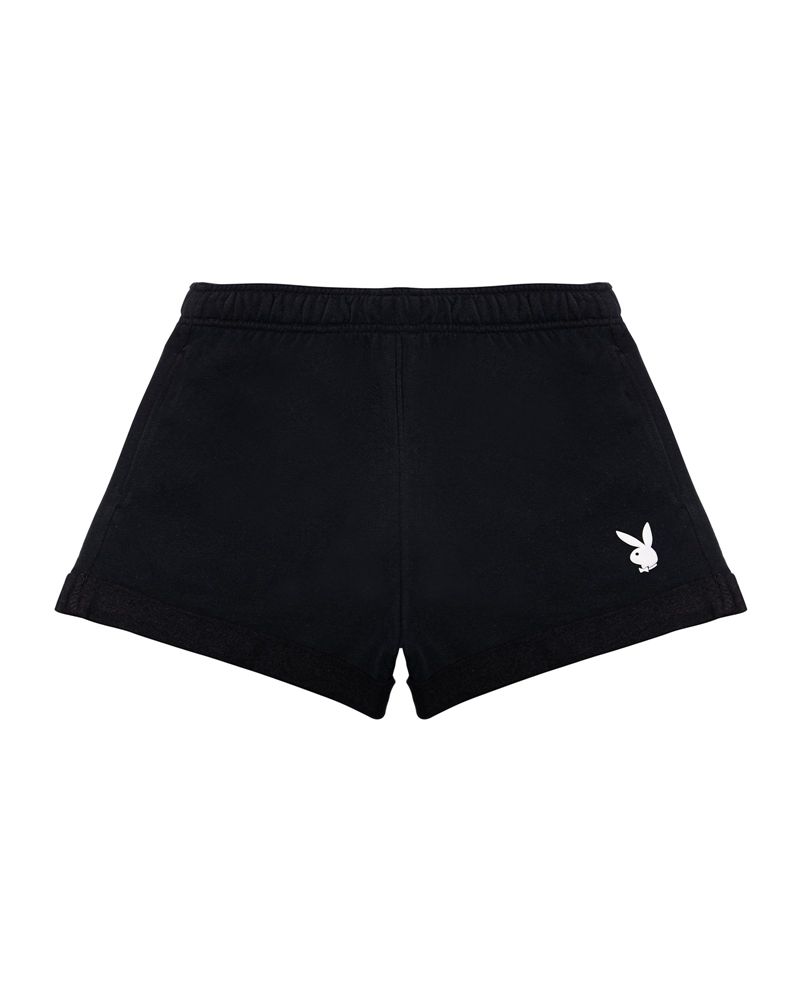 Shorts Playboy Rolled Sweat Femme Rose | MUBHLWA-32