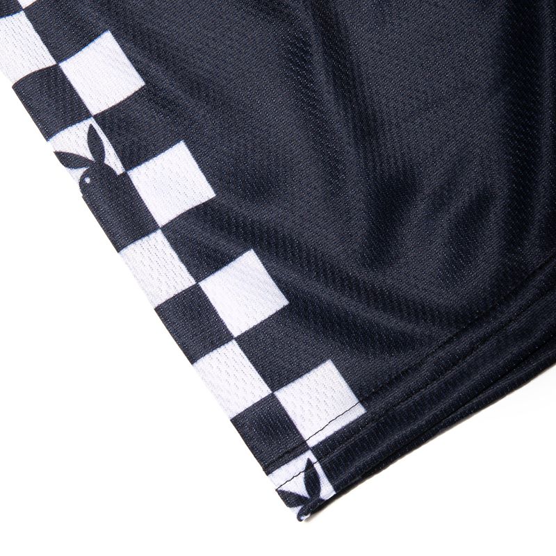 Shorts Playboy Speed Racer Mesh Homme Noir Blanche | CNERXJV-62