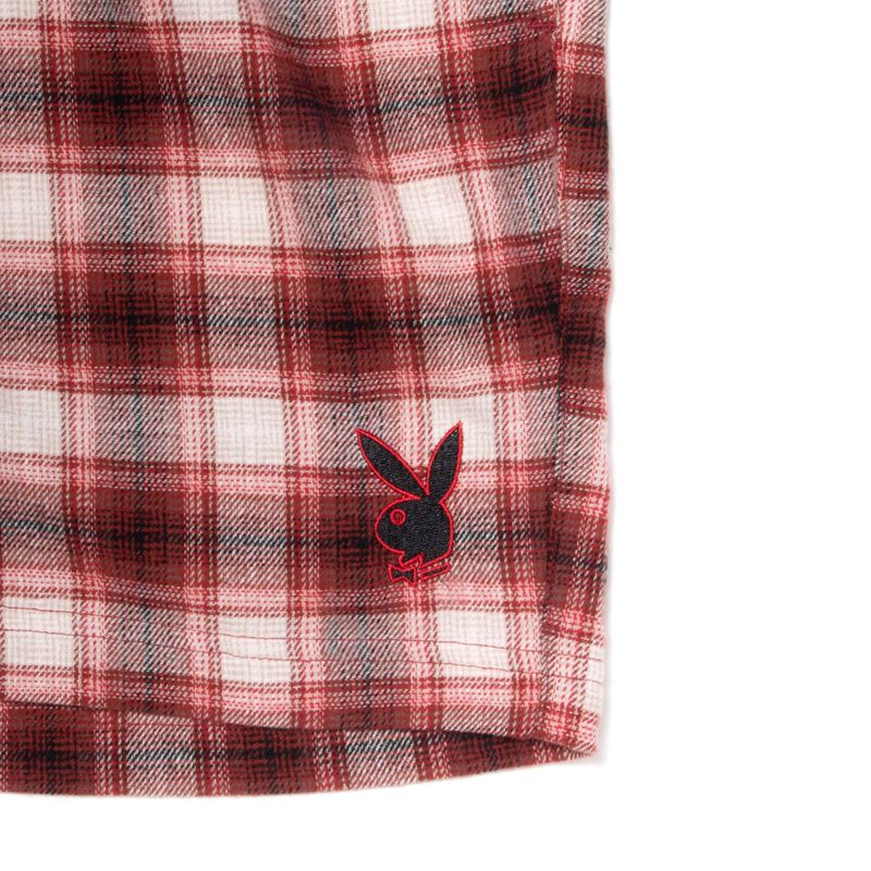 Shorts Playboy State Line Flannel Homme Rouge | WXAIRNH-72