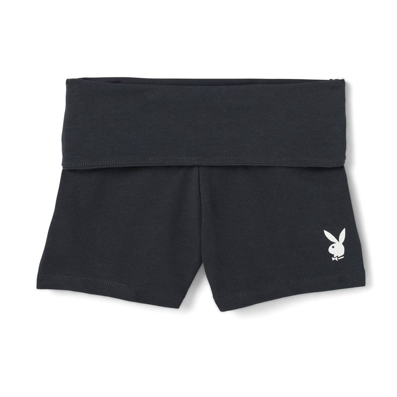 Shorts Playboy Sunset Fold-Overs Femme Noir | MURALIC-60