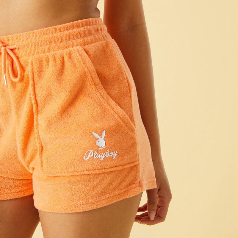 Shorts Playboy Terry Femme Marron | DORLQEJ-95