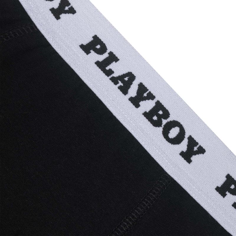 Sous Vêtement Playboy Classiche Boxer Brief Homme Noir Blanche | OPLTJAB-08